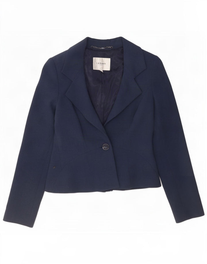 L.K. Bennett Chaqueta tipo blazer con 1 botón para mujer UK 10 Small Poliéster azul marino