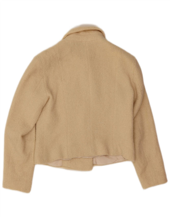 Kookai Womens Crop Pea Coat EU 38 Medium Beige Wool