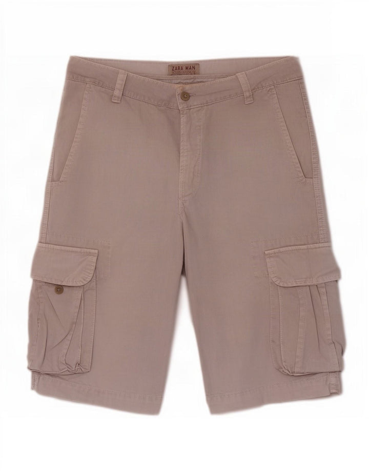 Zara Mens Cargo Shorts EU 40 Medium W31 Púrpura