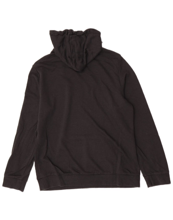 Adidas Womens Graphic Hoodie Jumper UK 16/18 Large Black Cotton