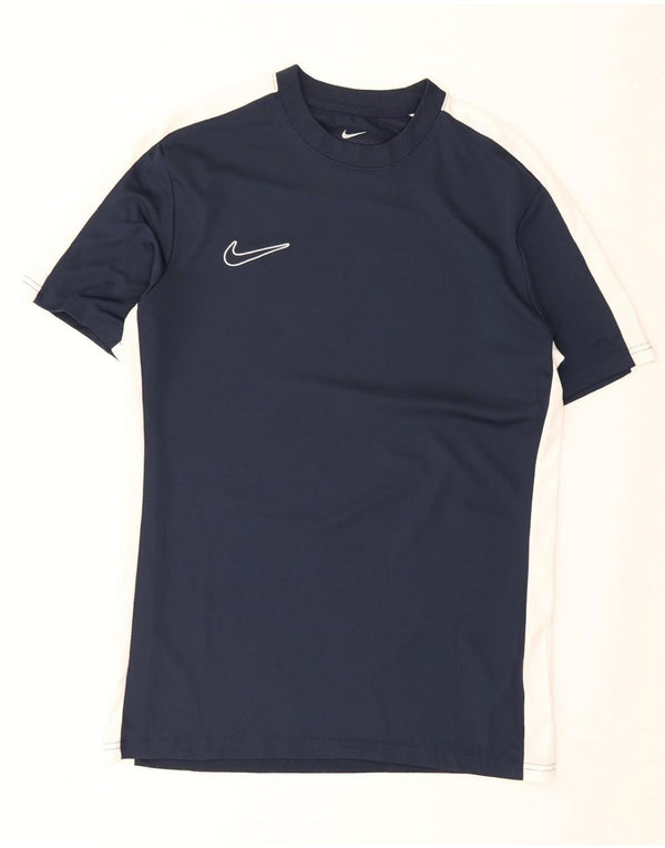 Nike Herre Dri Fit Slim T-Shirt Top Medium Marineblå Colourblock Polyester