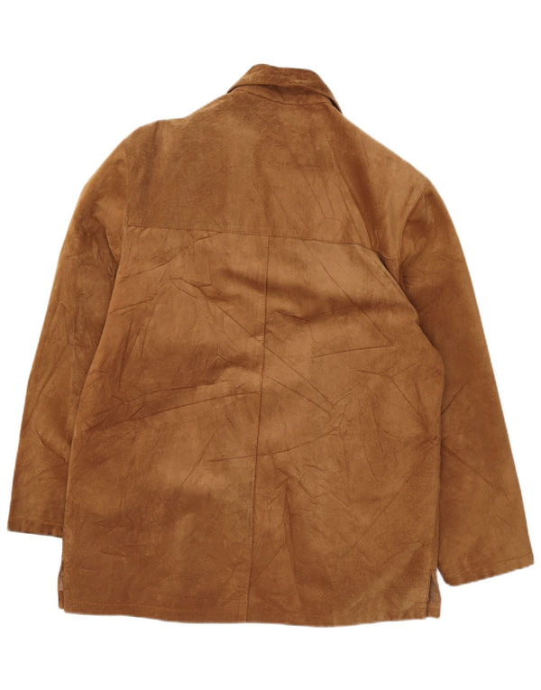Giacca vintage in pelle scamosciata da uomo IT 52 XL in pelle marrone