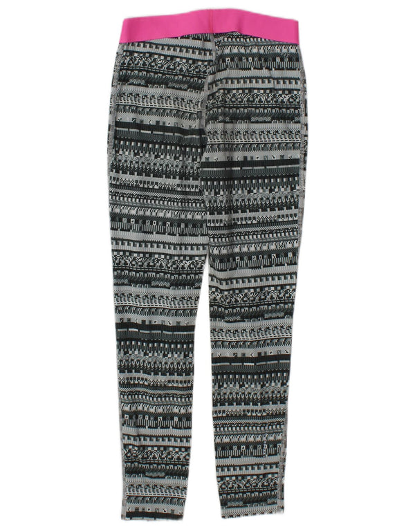 Nike Womens Graphic Leggings UK 12 Medium  Grey Geometric Polyester