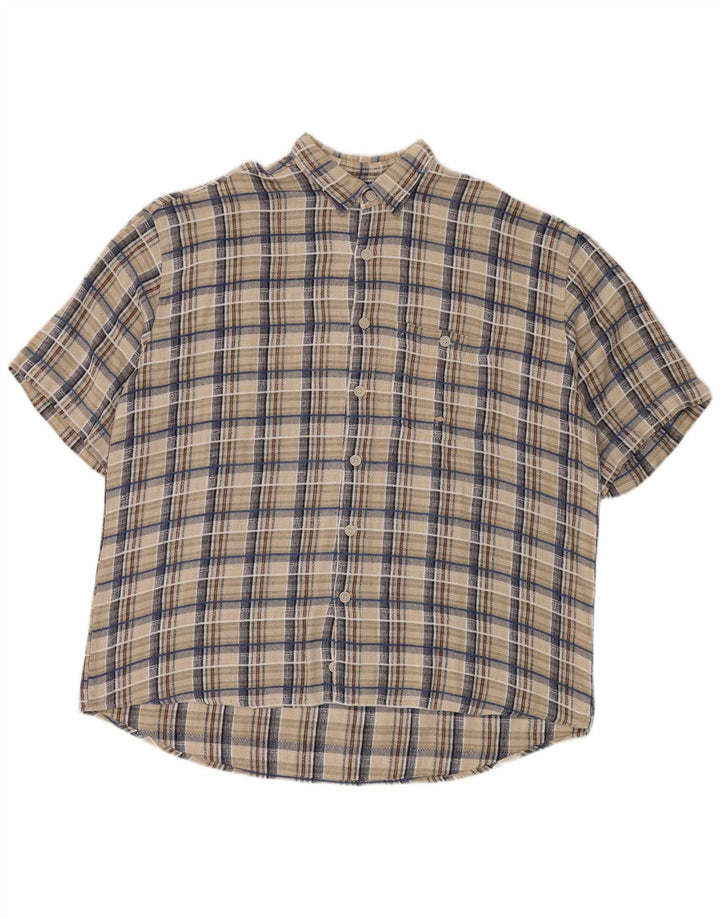Camel Active Mens Short Sleeve Shirt 2XL Beige Check
