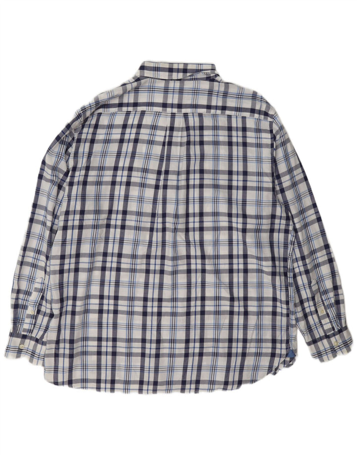 Chaps Mens Flannel Shirt XL Navy Blue Plaid Cotton