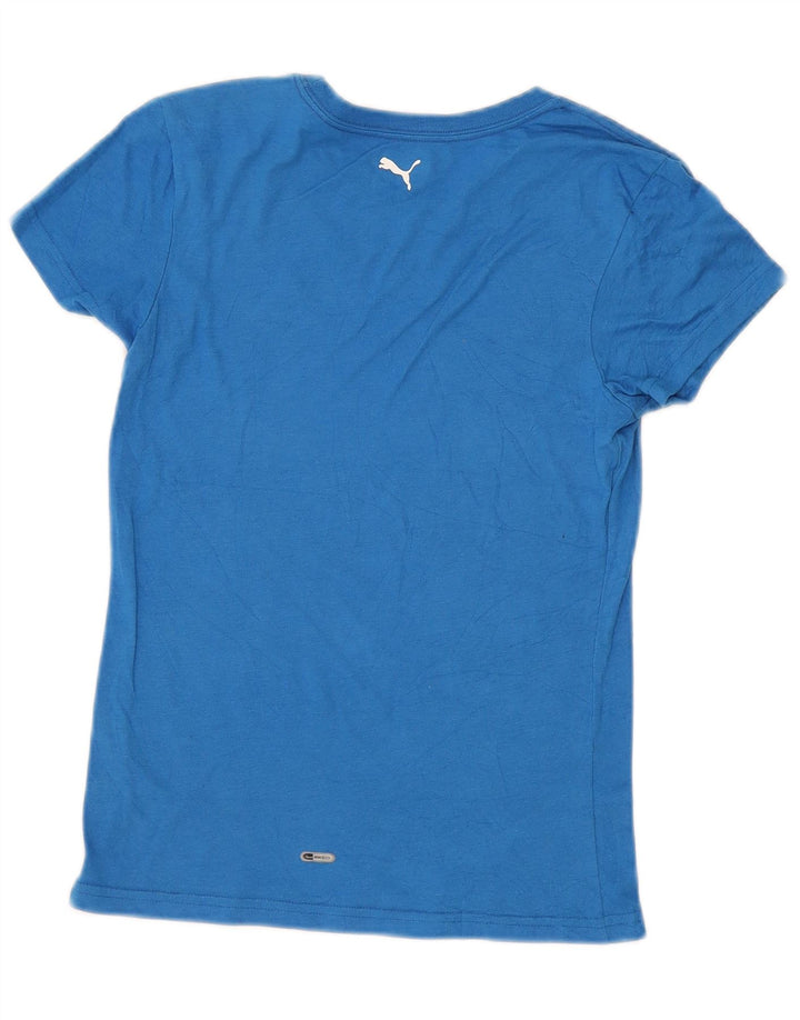 PUMA Womens Graphic T-Shirt Top UK 10 Small Blue