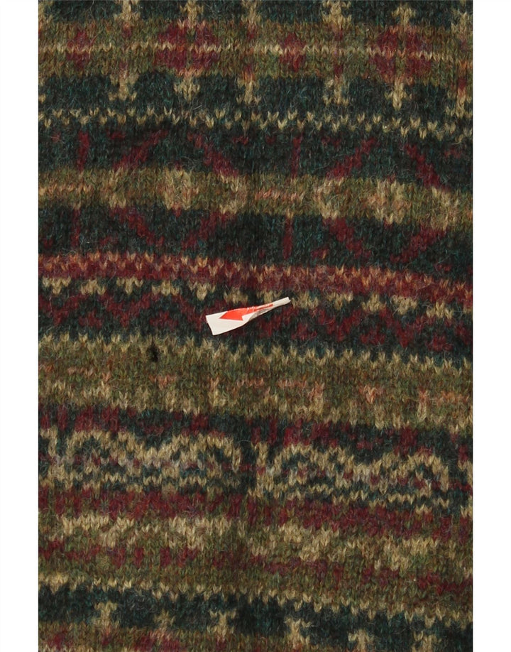 Vintage herre cardigan sweater Medium flerfarvet Fair Isle Wool