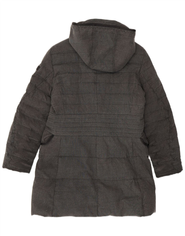 PEUTEREY Womens Hooded Padded Coat IT 46 Large Grey Polyester