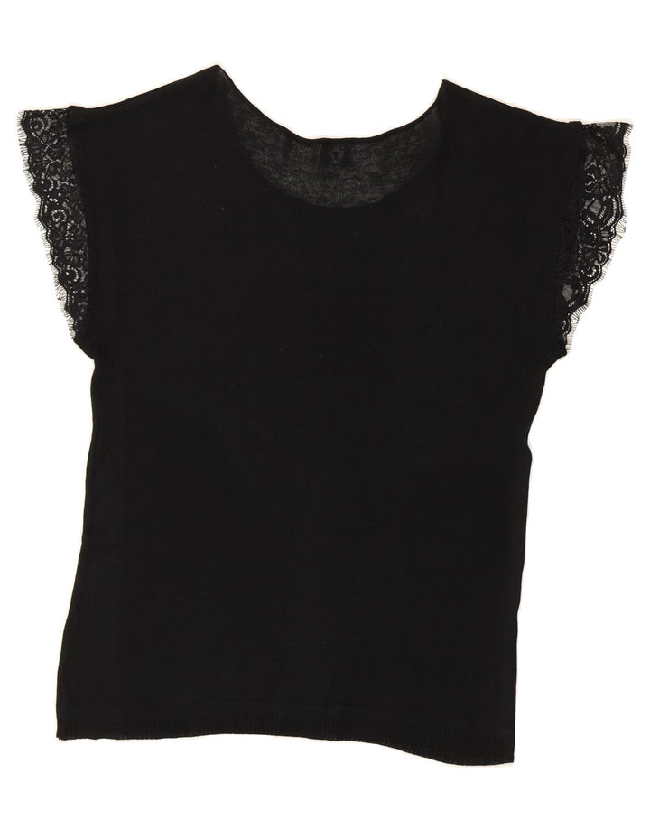 GUESS Womens Blouse Top UK 14 Medium Black Vintage Guess and Second-Hand Guess from Messina Hembry 