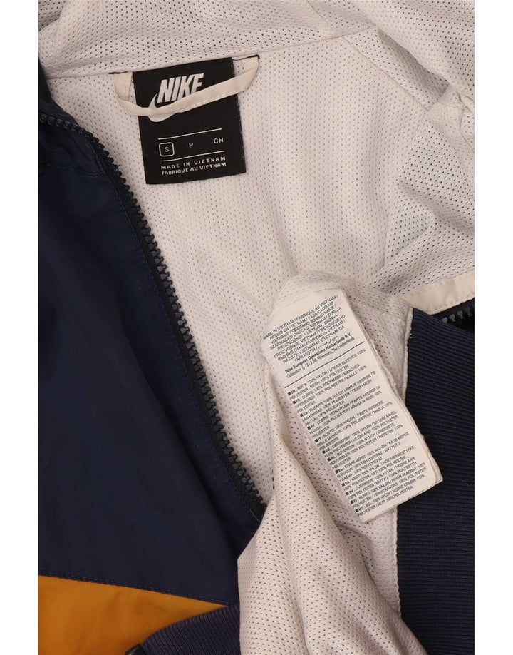 Nike Mens Hooded Rain Jacket UK 36 Small Multicoloured Colourblock Nylon