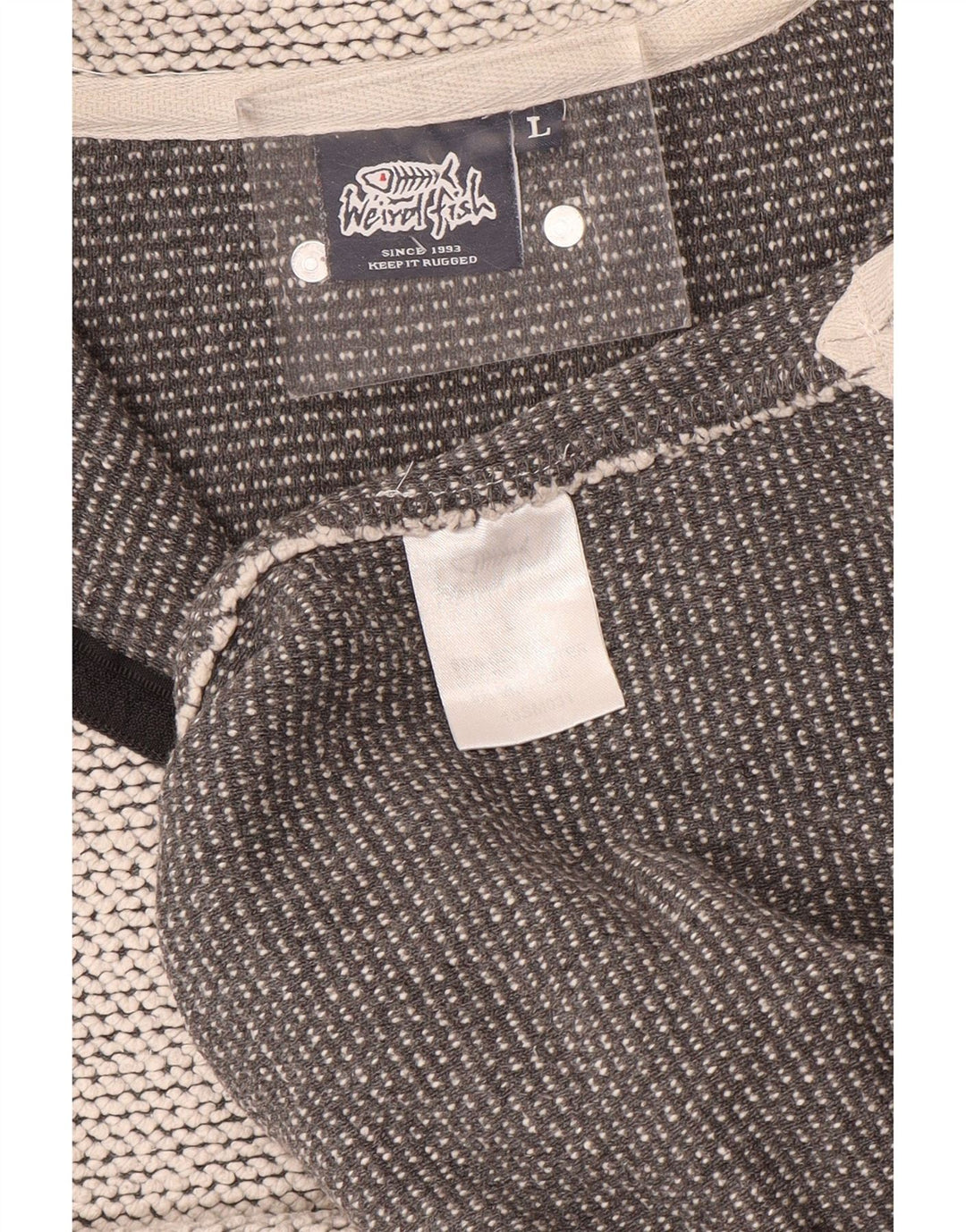 WEIRD FISH Herre Zip Neck Sweatshirt Jumper Large Grå Bomuld