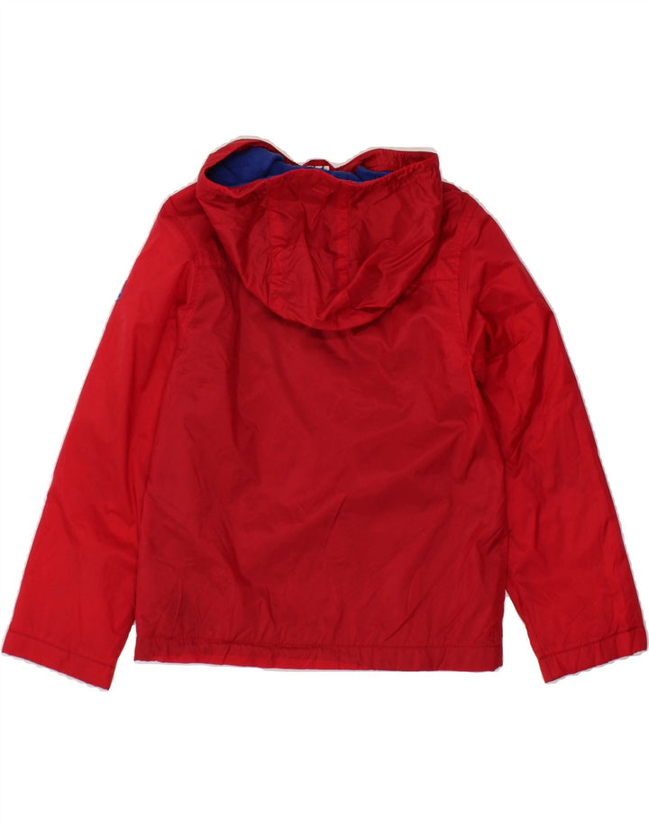 BENETTON Girls Hooded Rain Jacket 8-9 Years Red Polyester Vintage Benetton and Second-Hand Benetton from Messina Hembry 
