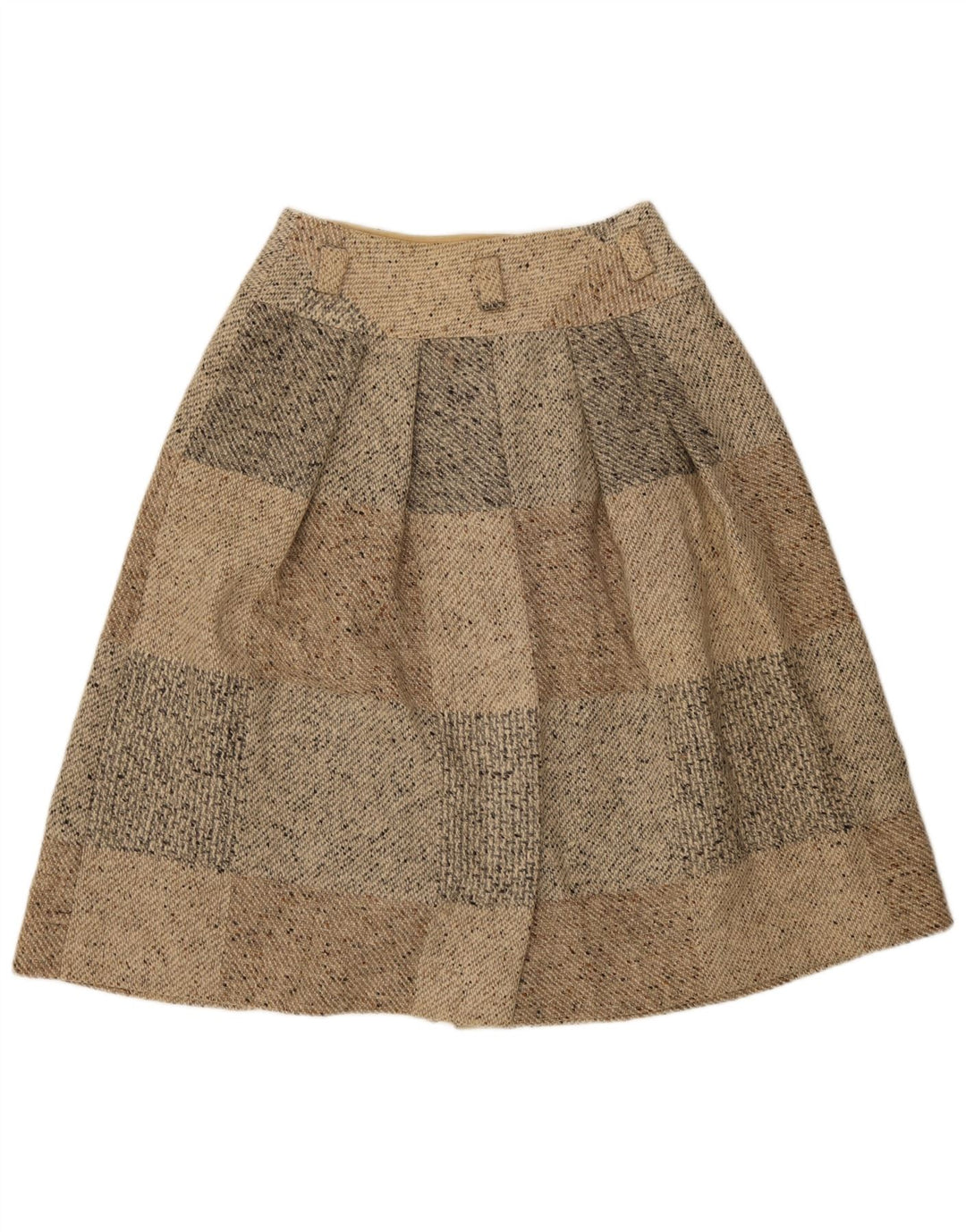 Seventy Womens Midi Skirt IT 46 Large W30  Beige Patchwork Virgin Wool