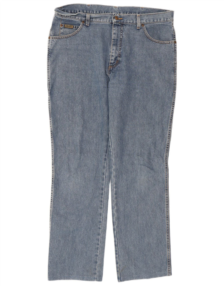 Wrangler Mens Straight Jeans W36 L32 Blue Cotton Classic