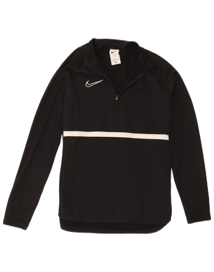 Maglia da tuta Nike Dri Fit con collo e zip da uomo, color block medio nero