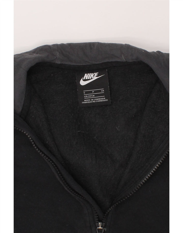 NIKE Boys Zip Hoodie Sweater 8-9 Years Small  Black Cotton Vintage Nike and Second-Hand Nike from Messina Hembry 