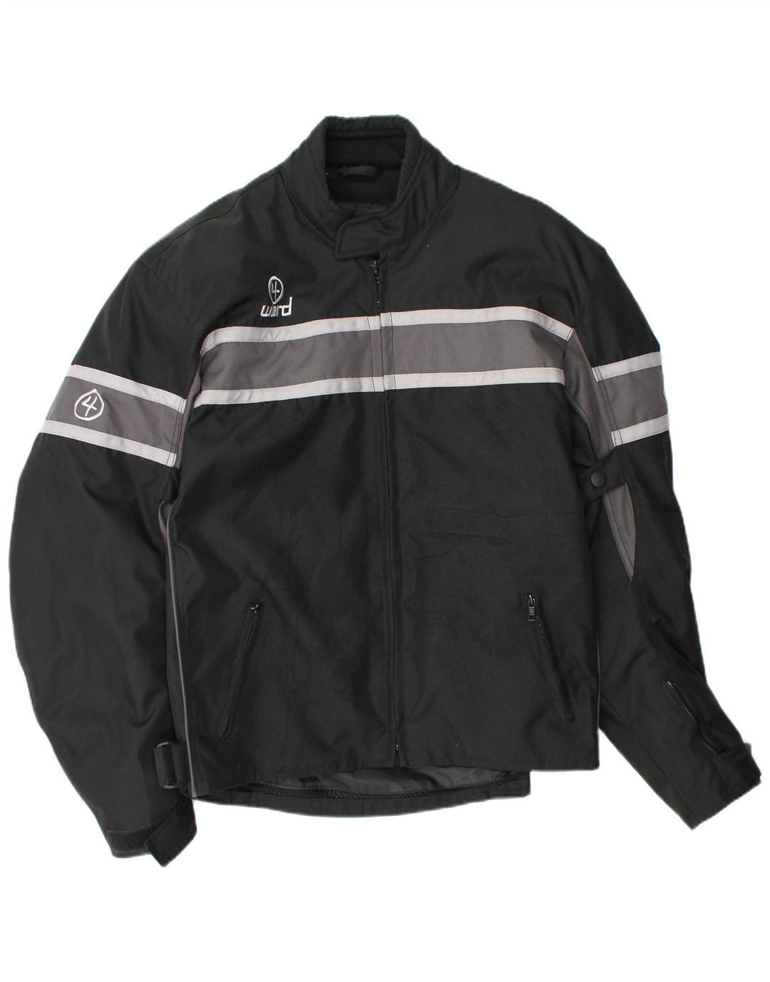 Vintage Mens Racer Jacket UK 42 XL Black Striped