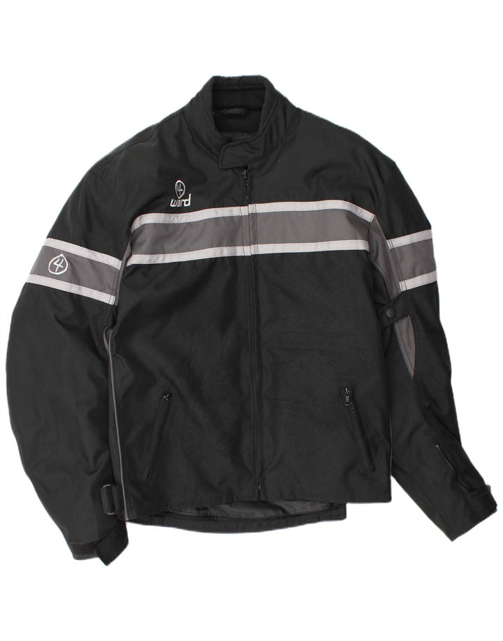 Vintage Mens Racer Jacket UK 42 XL Black Striped
