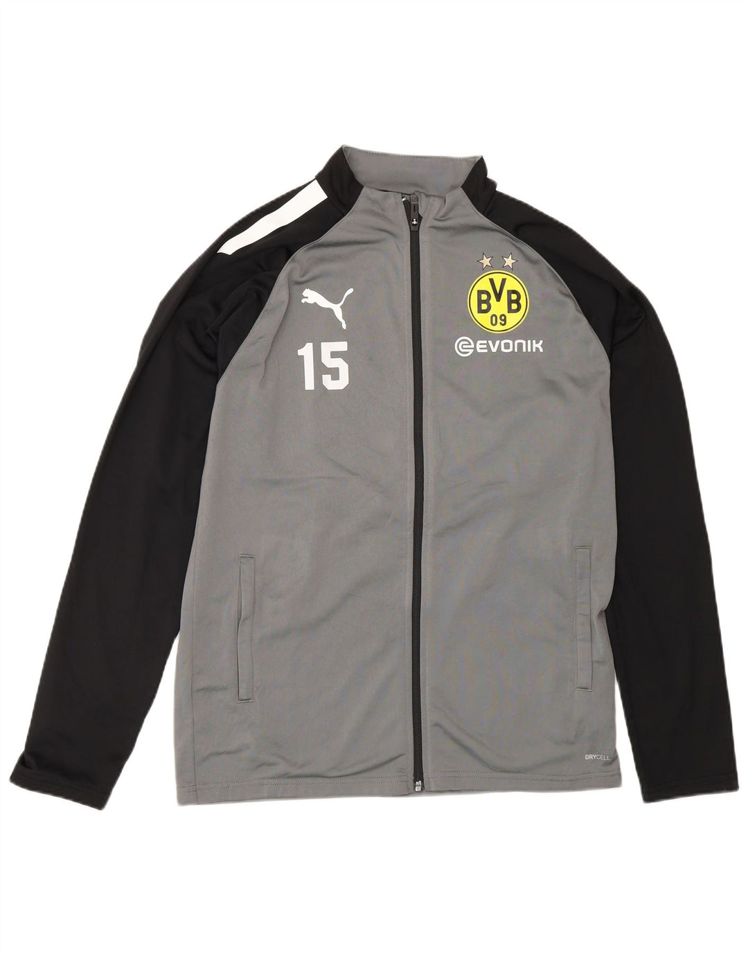 Puma Boys BVB Dortmund Tracksuit Top Jacket 15-16 Years Grey Colourblock