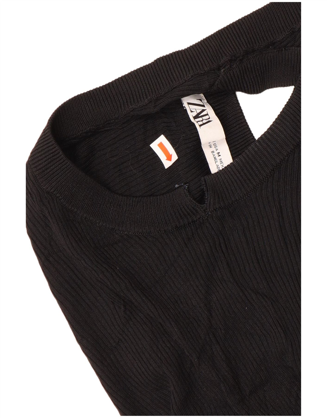 Zara Womens Vest Top UK 12 Medium Black Viscose