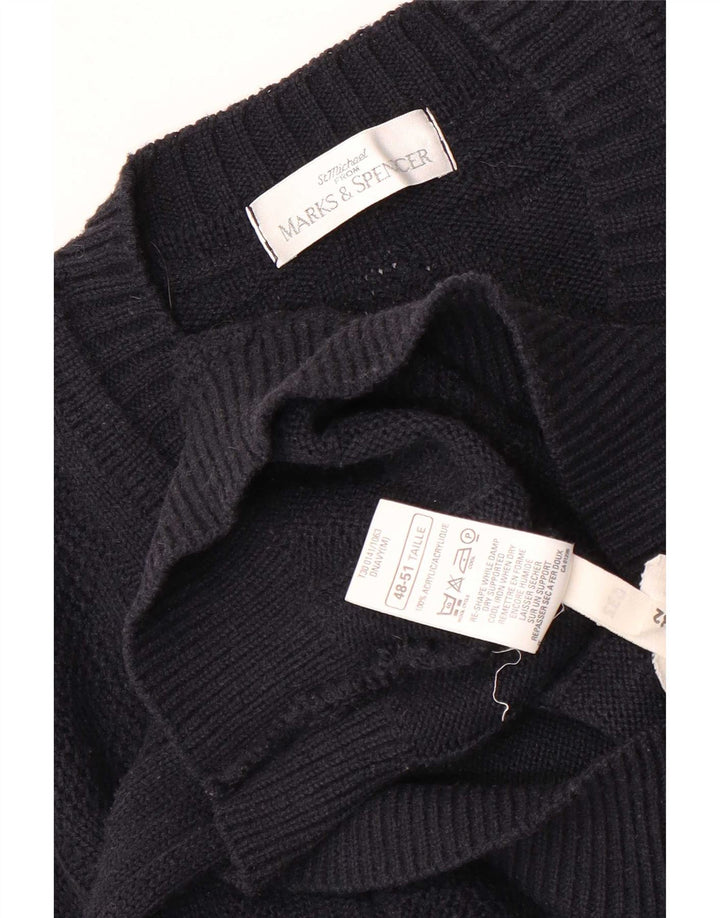 Maglione da uomo con scollo a V Marks & Spencer medio blu navy in acrilico