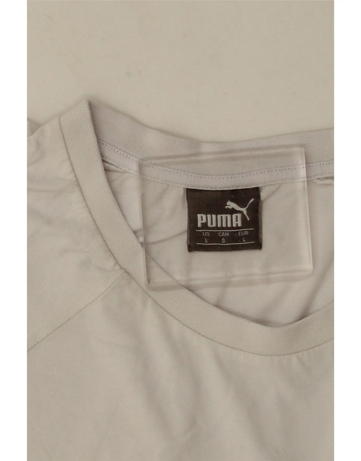 Puma Mens Graphic T-Shirt Top Large White