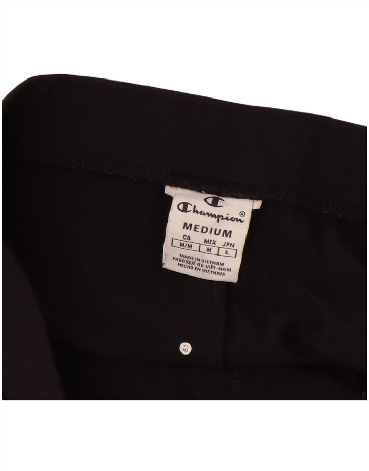 CHAMPION Womens Graphic Leggings UK 14 Medium Black