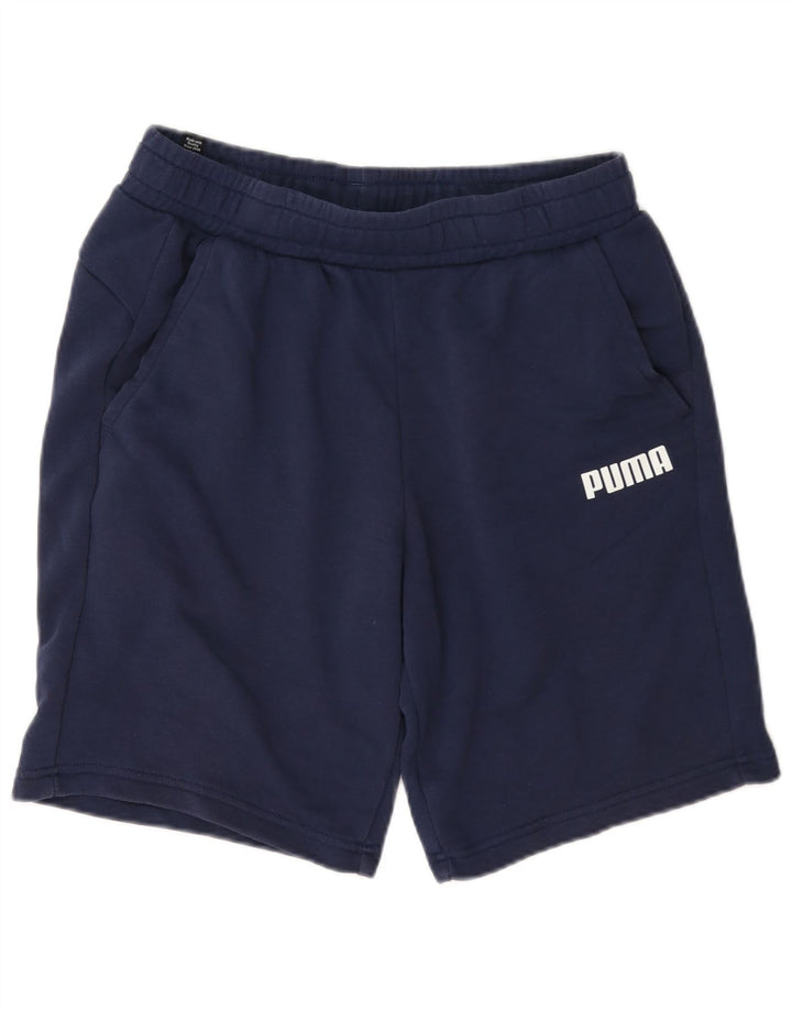 Puma Mens Graphic Sport Shorts Medium Navy Blue Cotton
