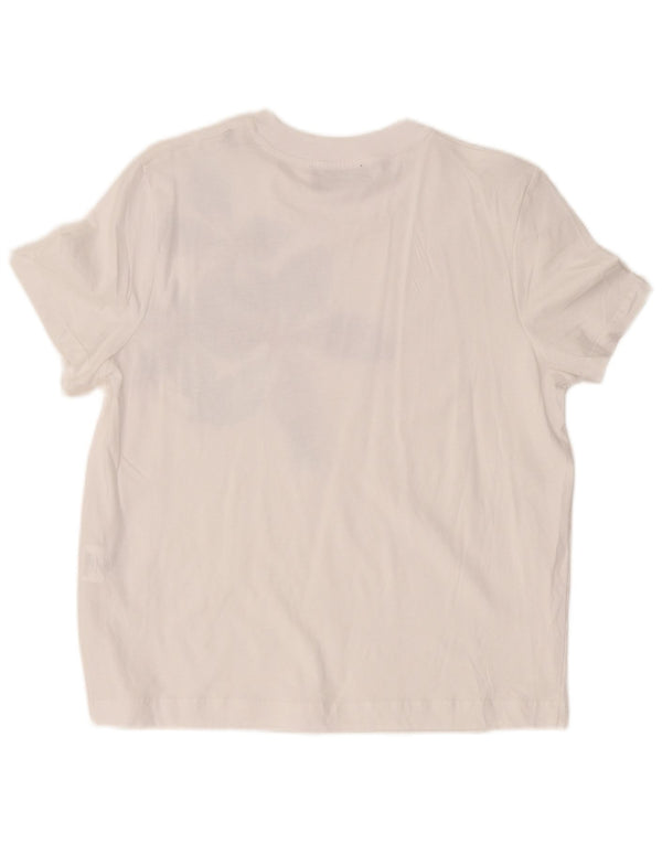 Les Copains Womens Graphic T-Shirt Top UK 14 Medium White Floral Coton