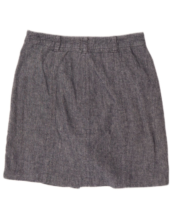 Hobbs Damen Minirock UK 10 Small W28 Blaue Baumwolle