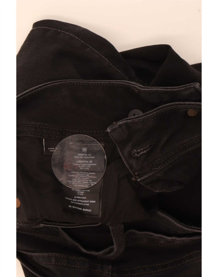 G-Star Womens Midge Straight Jeans W31 L32 Black Cotton