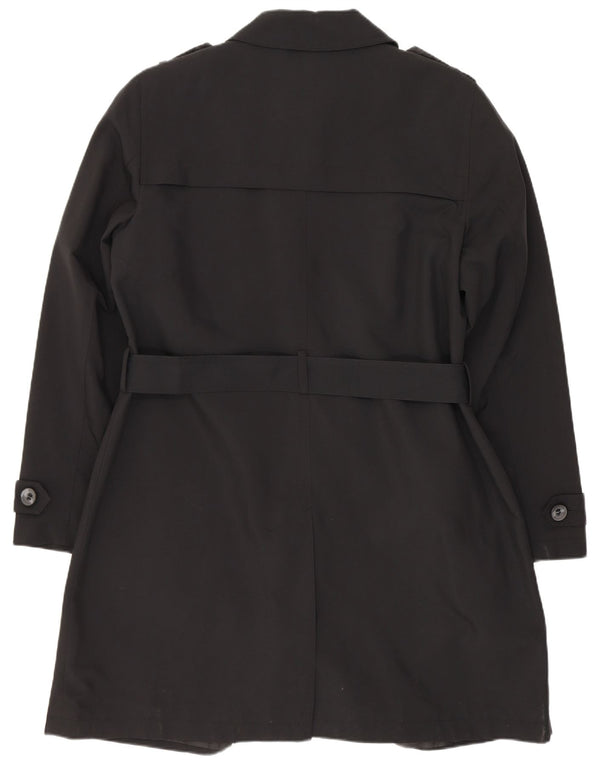 Marks & Spencer Damen Trenchcoat UK 16 Large Schwarz Polyester
