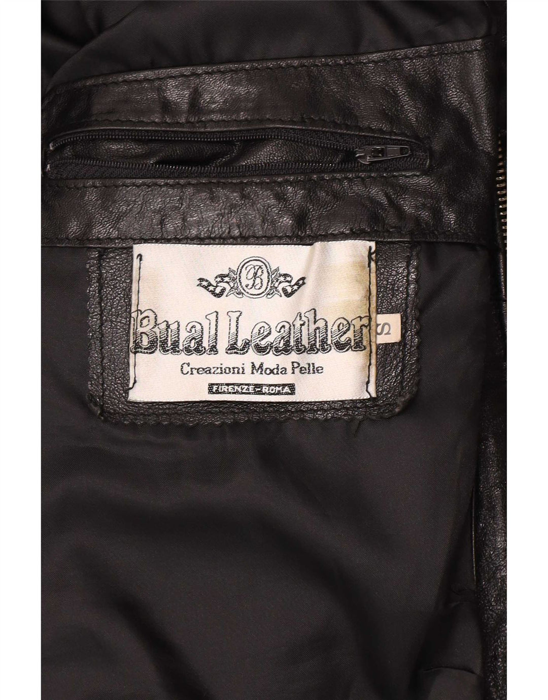 Jaqueta de couro masculina vintage UK 36 pequena preta