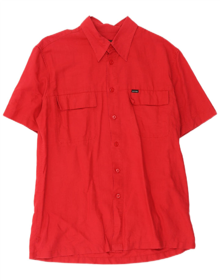 Camicia a maniche corte da uomo Gas Large rossa in cotone