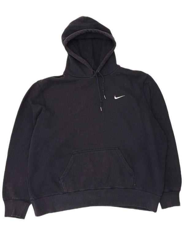 Nike Mens Hoodie Jumper 2XL Navy Blue Cotton
