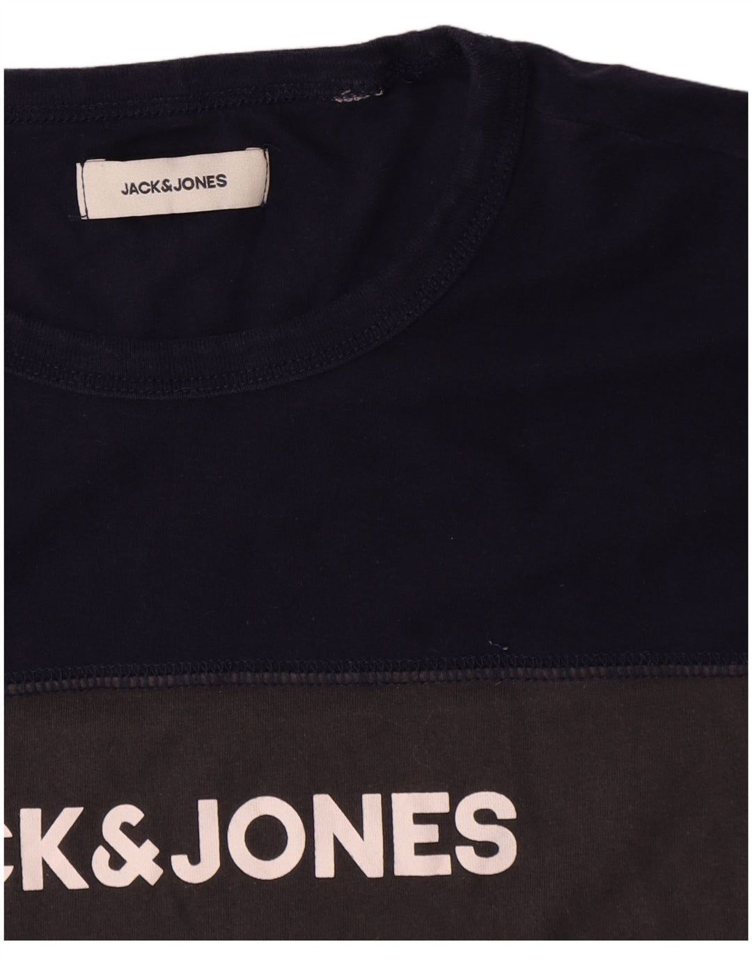 Jack & Jones Mens Graphic T-Shirt Top Medium Grey Colourblock
