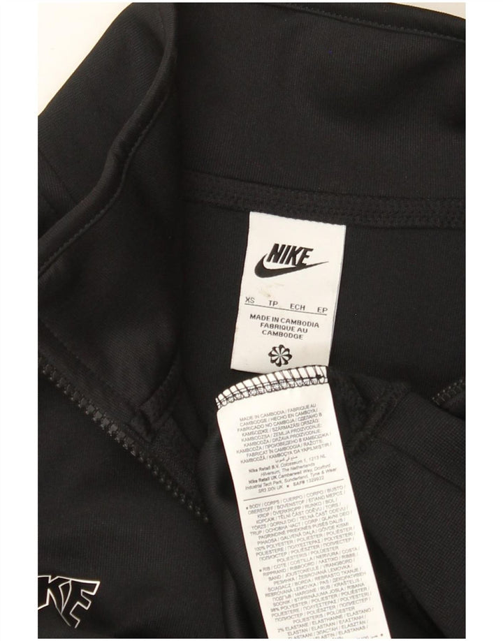 Felpa Nike da uomo con collo con zip grafica, maglione XS, poliestere nero