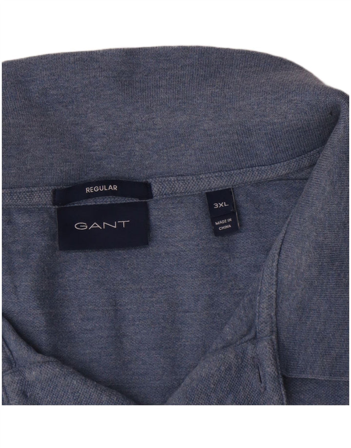 Gant Ανδρικό κανονικό μπλουζάκι πόλο 3XL, μπλε βαμβακερό