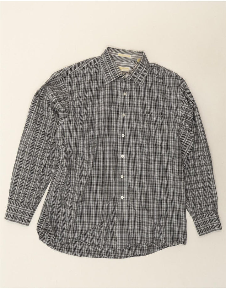 MICHAEL KORS Mens Long Regular Fit Shirt Size 17 1/2 XL Grey Check Classic Vintage Michael Kors and Second-Hand Michael Kors from Messina Hembry 
