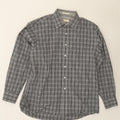 MICHAEL KORS Mens Long Regular Fit Shirt Size 17 1/2 XL Grey Check Classic Vintage Michael Kors and Second-Hand Michael Kors from Messina Hembry 