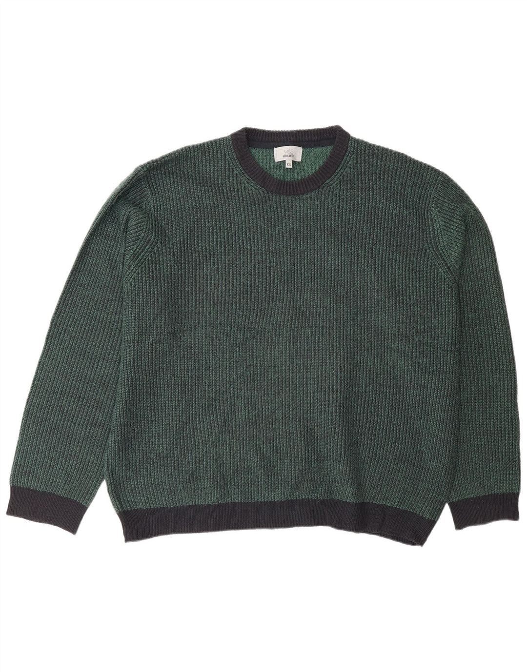 Marks & Spencer Mens Crew Neck Jumper Sweater 2XL Green Acrylic