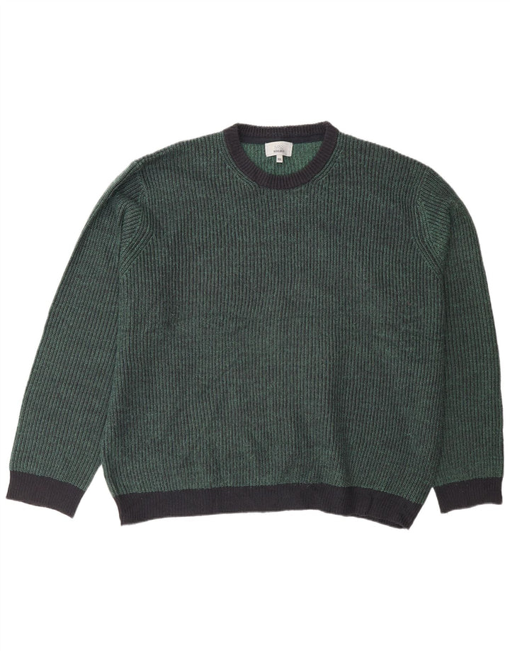 Marks & Spencer Mens Crew Neck Jumper Sweater 2XL Green Acrylic