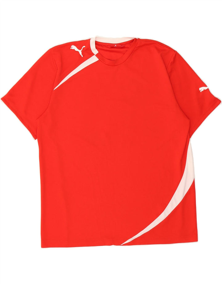 PUMA Mens Graphic T-Shirt Top Large Red Vintage Puma and Second-Hand Puma from Messina Hembry 