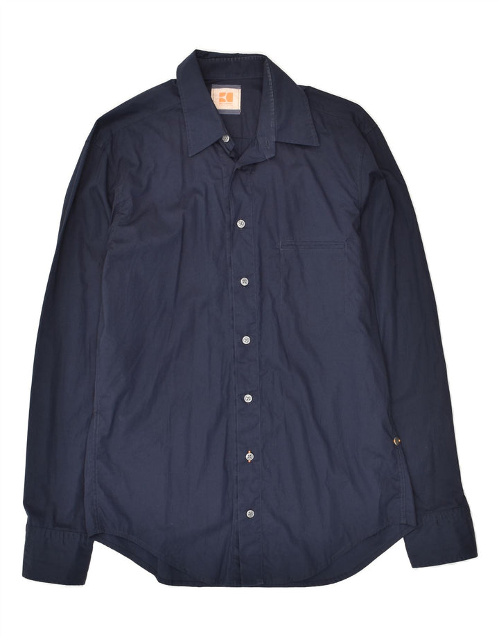 HUGO BOSS Mens Shirt Small Navy Blue Cotton | Vintage Hugo Boss | Thrift | Second-Hand Hugo Boss | Used Clothing | Messina Hembry 