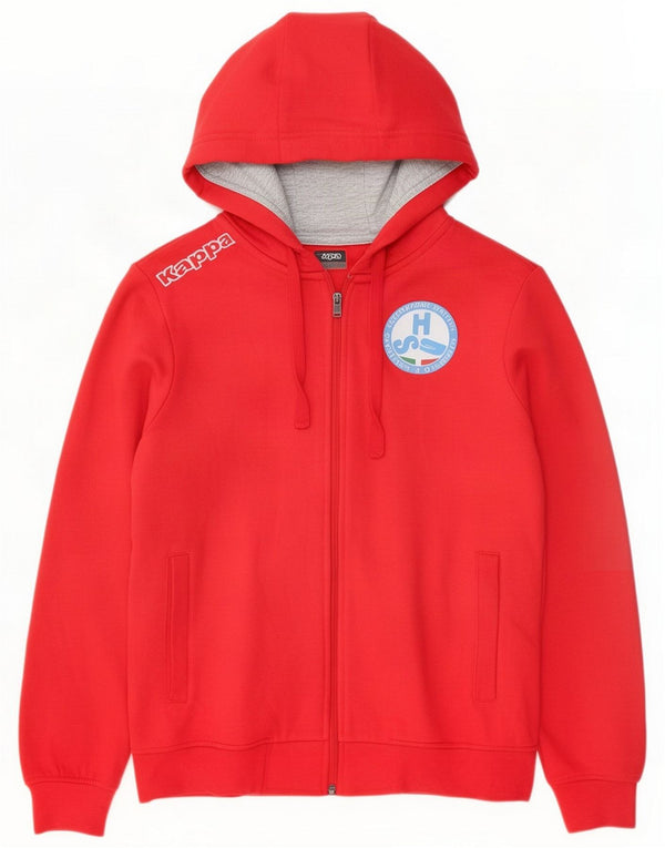 Kappa Mens Graphic Zip Hoodie Sweater Small Red Cotton