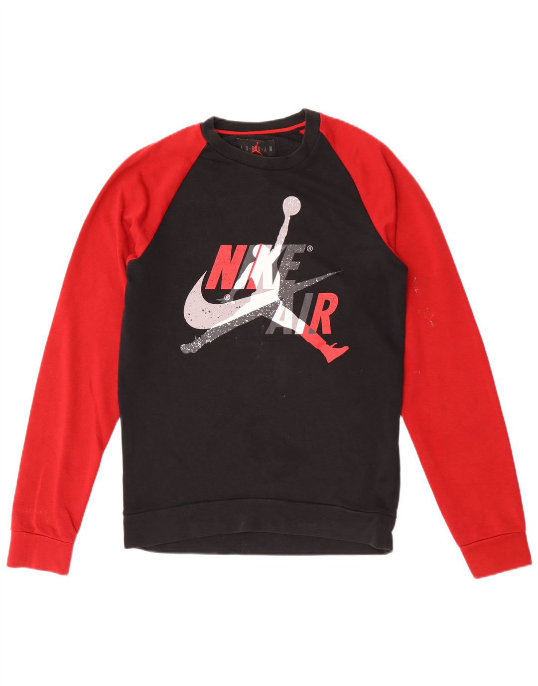 Jordan Mens Graphic Sweatshirt Jumper Small Black Colourblock Cotton
