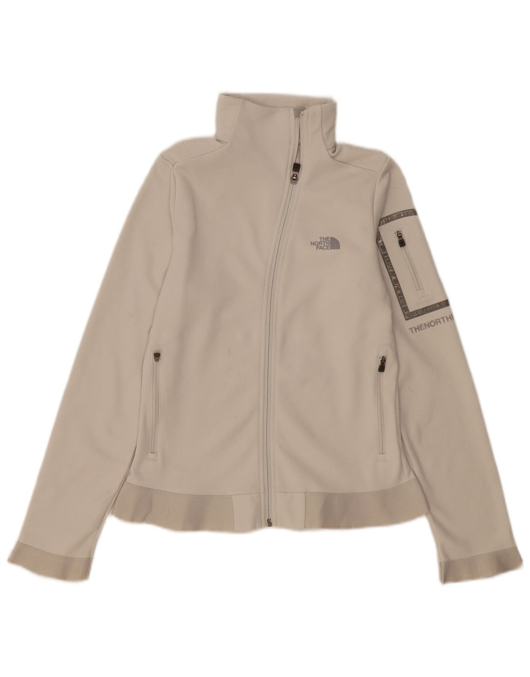 The North Face Womens Graphic Tracksuit Top Jacket UK 6 XS White Polyester
