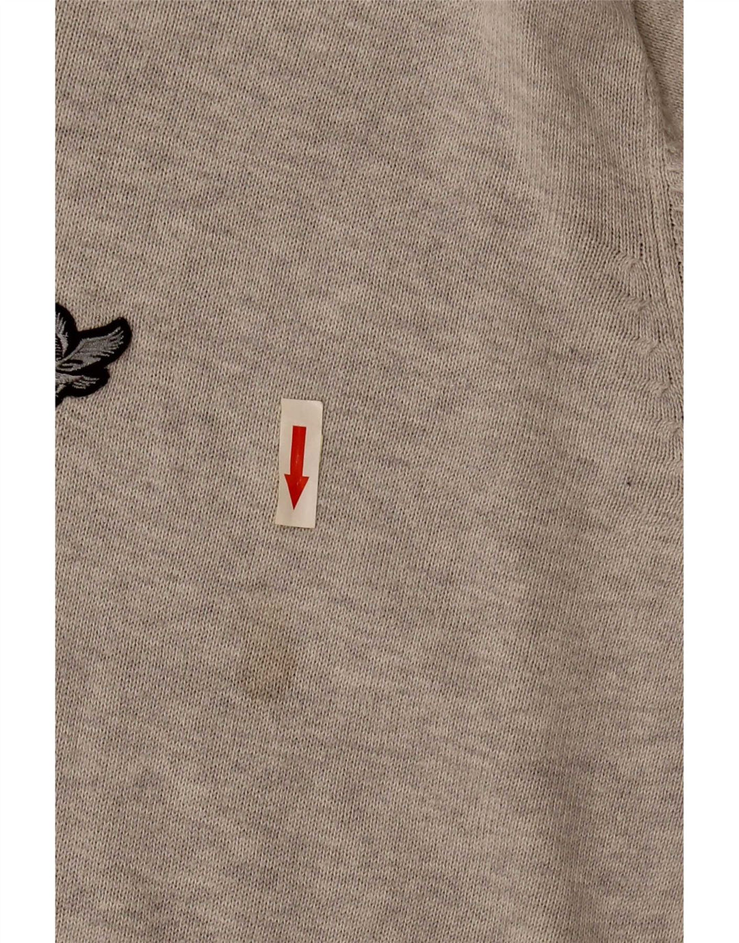 Lyle & Scott Mens Heritage V-Neck Jumper Sweater Large Grey Cotton
