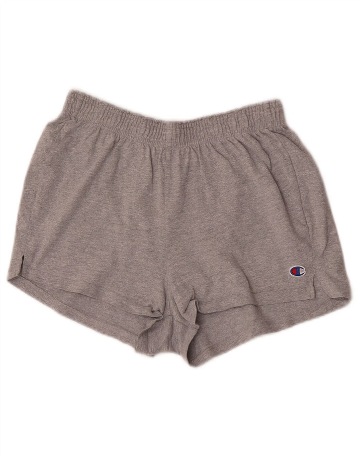 Champion Womens Sport Shorts UK 14 Medium Grey Cotton