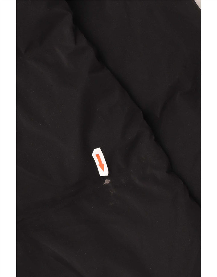 Casaco acolchoado com capuz feminino Zara UK 14 poliéster preto médio